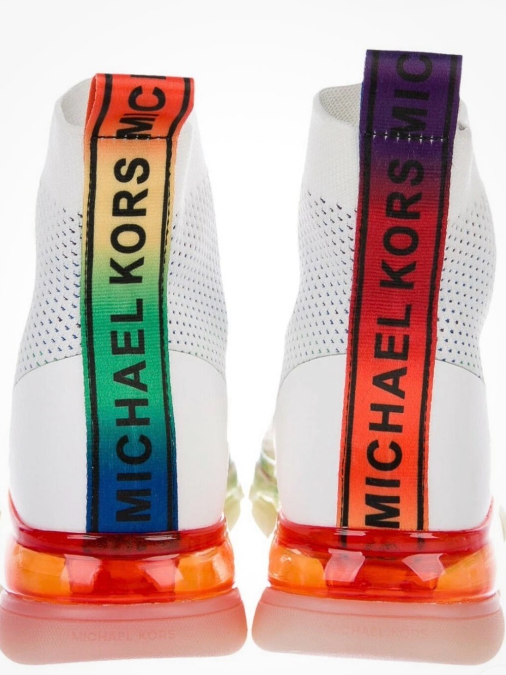 New Michael Kors Knit Sock Rainbow PRIDE Sneakers size 7.5